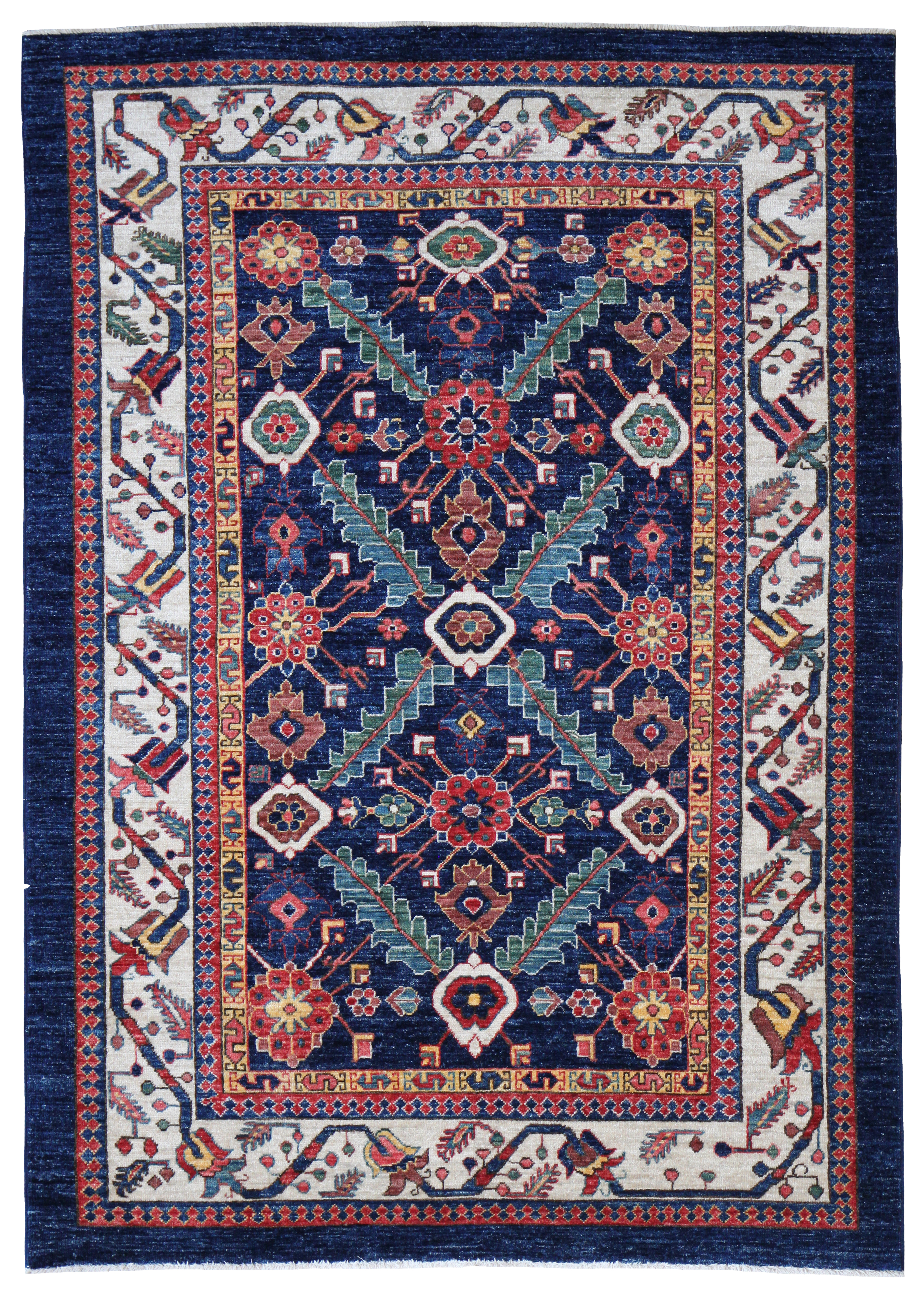 Modern Afghan Rug Mina Khani Design Farnham Antique Carpets